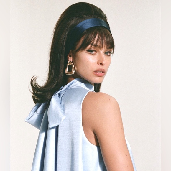 ANTHROPOLOGIE Clubhouse Scarf 2 Cream & Black Headbands - Picture 2 of 10